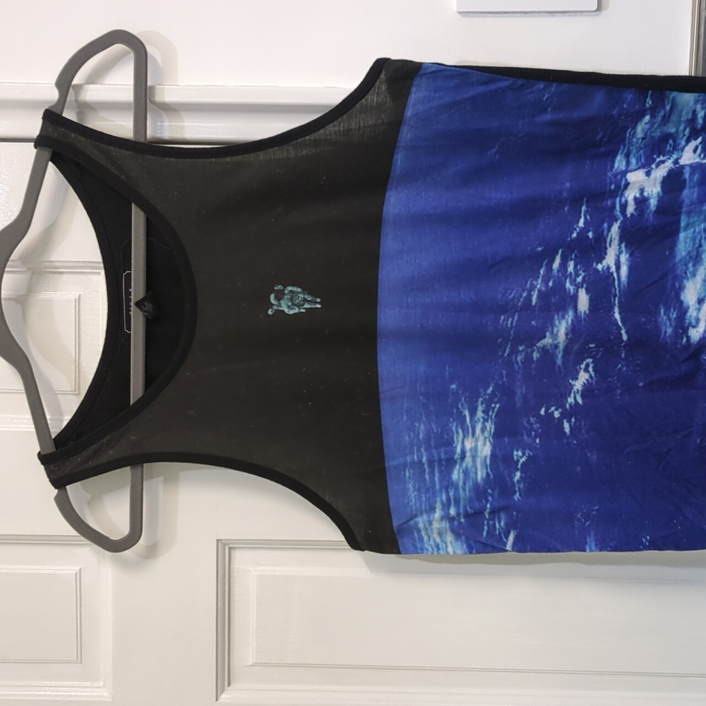 Forever 21 tank top astronaut black blue